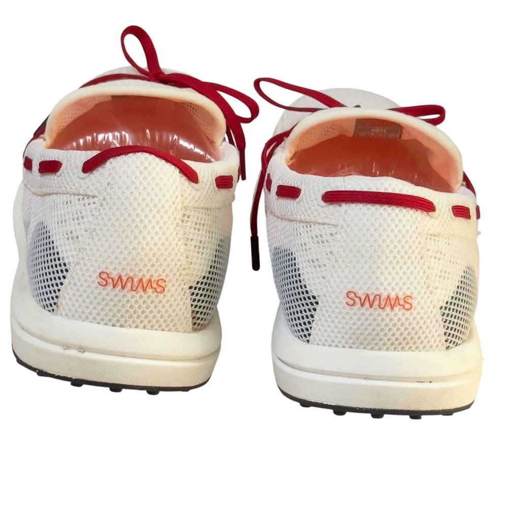Swims White & Red Mesh Lace-Up Loafers - Picture 6 of 8